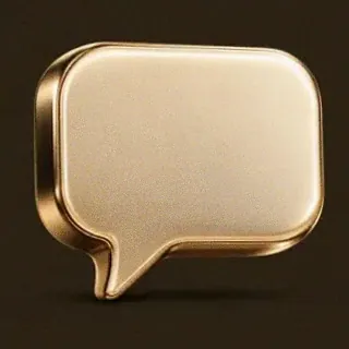 Gold speech bubble — Royal Reels