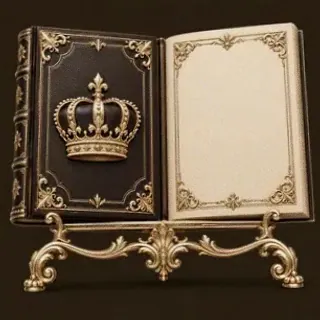 Ornate open book — Royal Reels