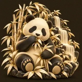 Panda eating bamboo — Royal Reels